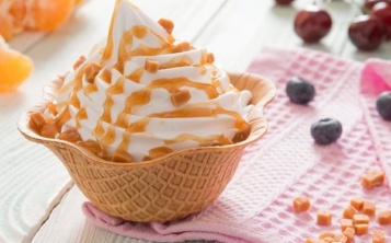 Dessert "Soft ice cream in a waffle cup"