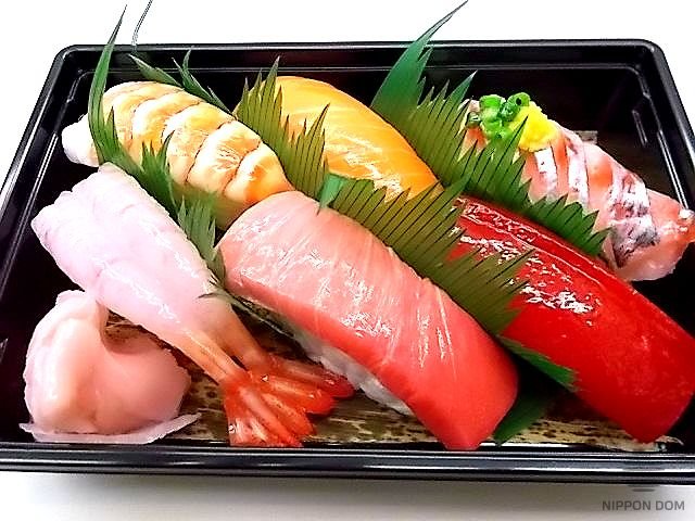 A replica of sushi set (with shrimps)