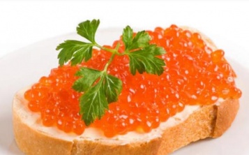 Sandwich with red caviar