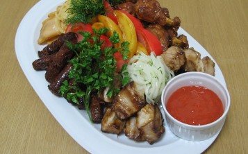 Fake food dish "Meat set"